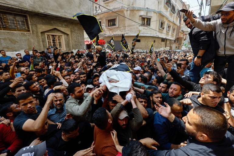 Funeral of Palestinians killed in Israeli strikes in Gaza