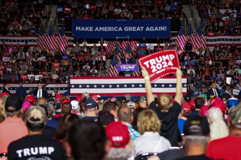 FILE PHOTO: Donald Trump holds a campaign rally in Erie