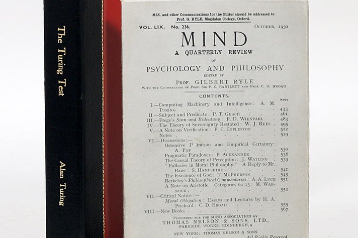 غلاف المجلة العلمية التي شهدت اول سؤال عن الذكاء الاصطناعي عام 1950