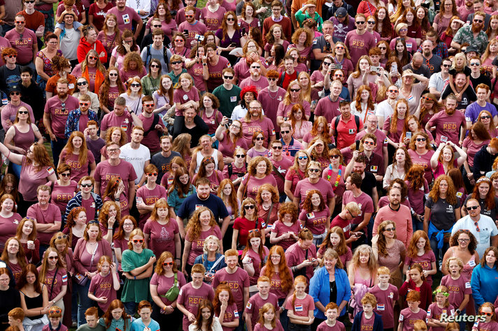 Hundreds of redheads from around the world take part in annual festival in Netherlands