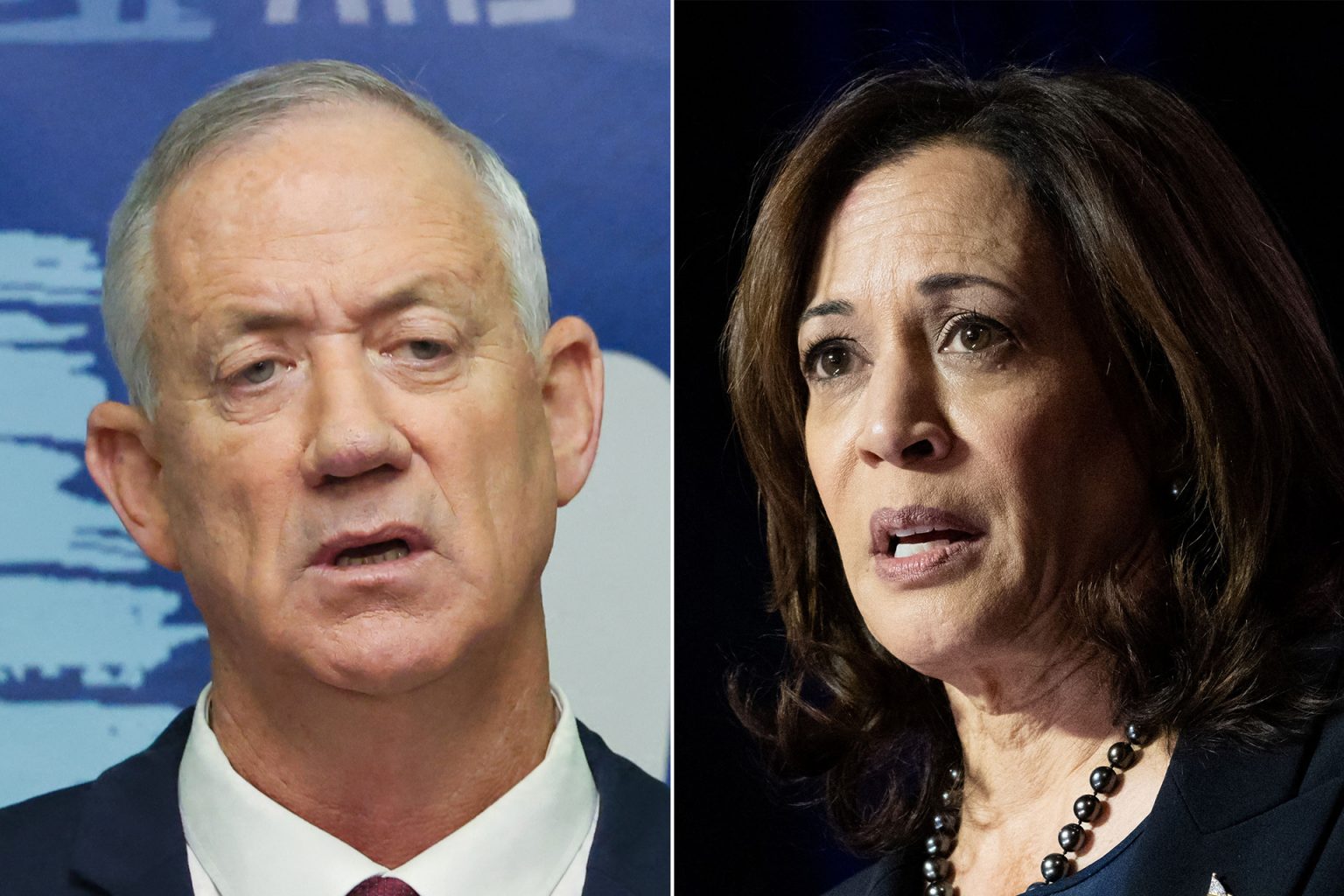 هاريس تلتقي غانتس وتؤكد قلقها البالغ إزاء الوضع الإنساني بغزة