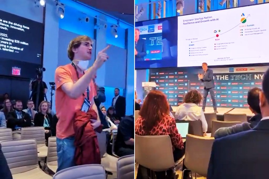 قاطعوا رئيس “غوغل إسرائيل”.. هتافات ضد “الإبادة” تطغى على مؤتمر تقني