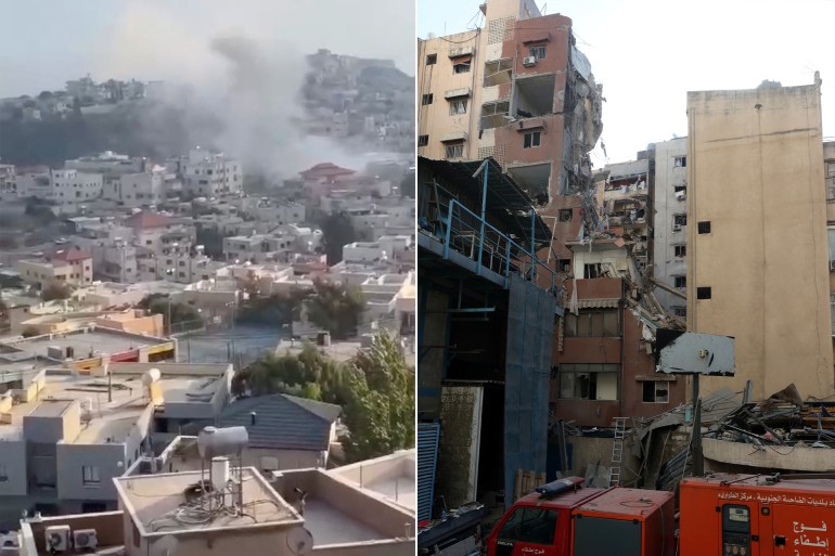 كومبو لضربة إسرائيل على العمارة التي كان فيها العسكري في حزب الله فؤاد شكر وضربة مجدل شمس