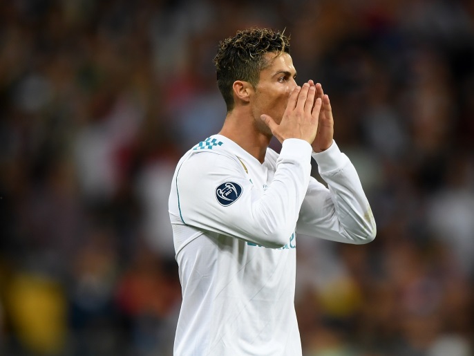 KIEV, UKRAINE - MAY 26: Cristiano Ronaldo of Real Madrid reacts after his sides first goal is disallowed during the UEFA Champions League Final between Real Madrid and Liverpool at NSC Olimpiyskiy Stadium on May 26, 2018 in Kiev, Ukraine. (Photo by Shaun Botterill/Getty Images)