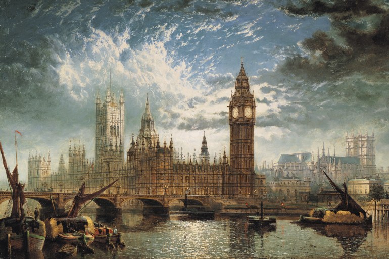 UNITED KINGDOM, CIRCA 1875: The Houses of Parliament. Artist b. 1835 d. 1915 (Photo by John MacVicar Anderson/Fine Art Photographic/Getty Images)