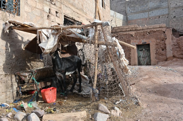 Shelter for a donkey in a Moroccan village