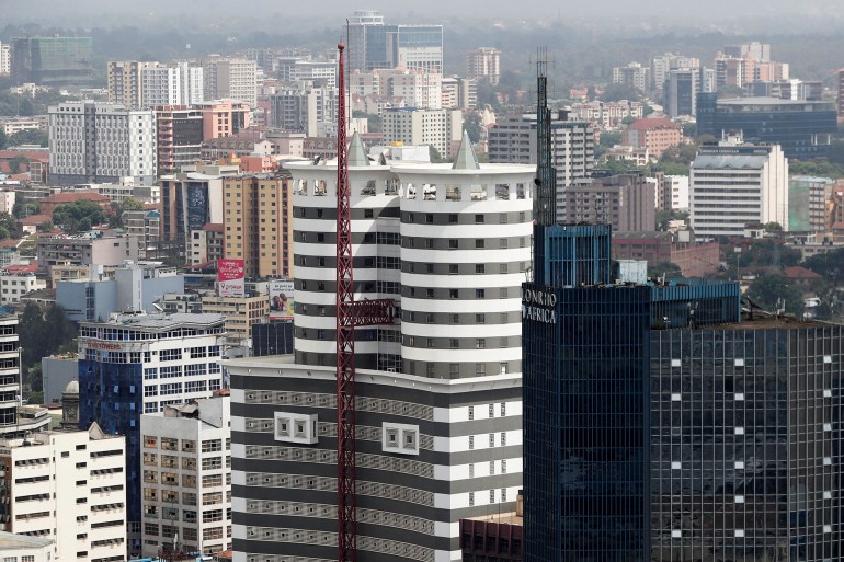 A general view shows the Nation Centre and Lonrho Africa building in central business district in downtown Nairobi, Kenya February 18, 2022. REUTERS/Thomas Mukoya