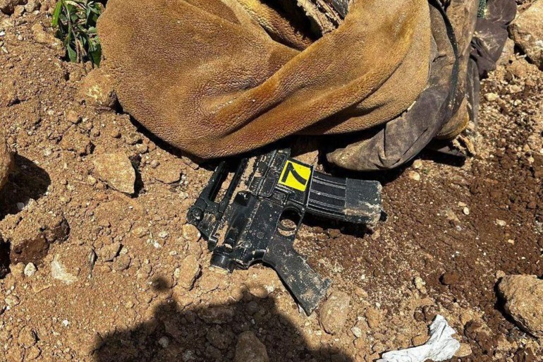 سلاح عثر عليه الاهالي في مكان استشهاد الشهيدين خزيميّه وزكارنه اليوم _ مواقع تواصل__