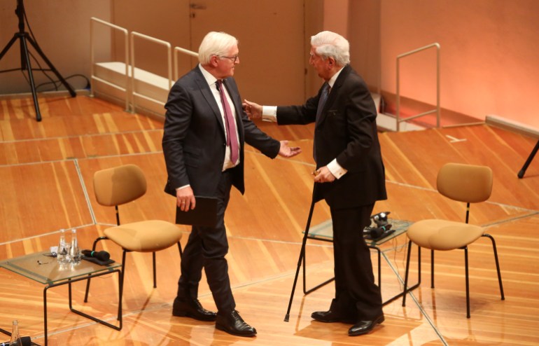 Mario Vargas Llosa In Conversation With Federal President Frank-Walter Steinmeier At The 20th International Literature Festival Berlin
