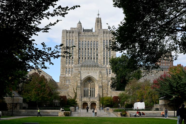 The campus of Yale University is seen, Wednesday, Oct. 9, 2024, in New Haven, Conn. In 1831, a coalition of Black leaders and white abolitionists proposed the nation's first African American college in New Haven. White male landowners with the sole authority to vote, many with ties to Yale College — rejected the plans on a vote of 700-4. Alder Thomas Ficklin Jr. and City Historian Michael Morand submitted a resolution to the Board of Alders in August that calls for an official apology and encourages city schools and Yale to offer educational programs on what happened in 1831. (AP Photo/Jessica Hill)