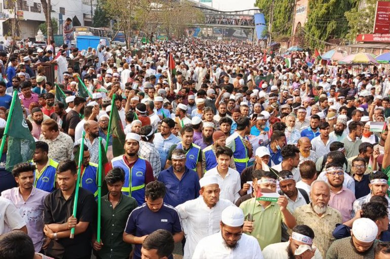 من مسيرات ببغلاديش تضامنا مع غزة