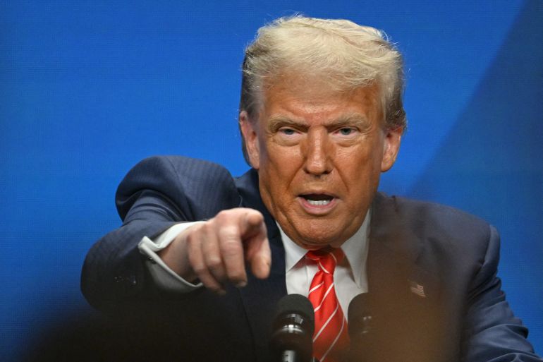 TOPSHOT - US President Donald Trump addresses a press conference during a North Atlantic Treaty Organization (NATO) Heads of State and Government summit in The Hague on June 25, 2025.