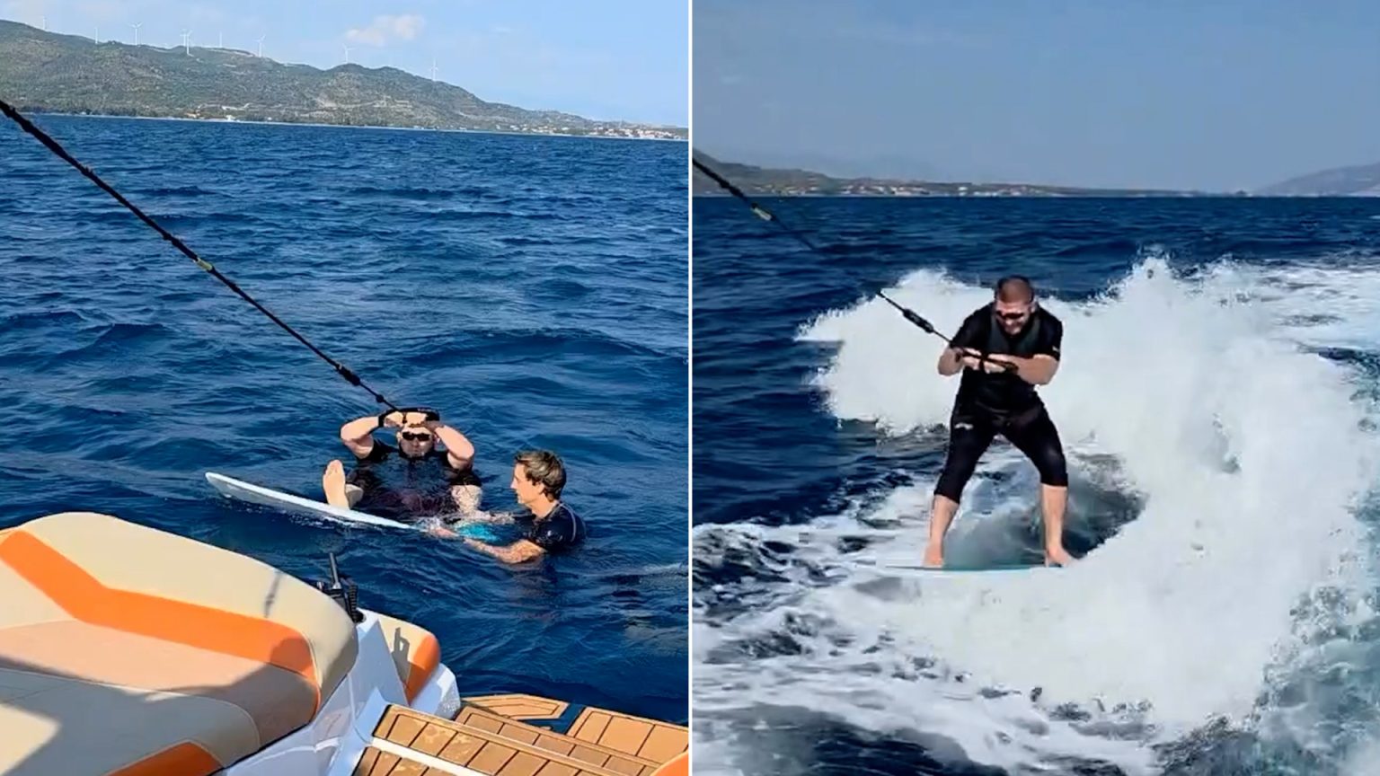 شاهد.. نورمحمدوف يختبر مهاراته في ركوب الأمواج