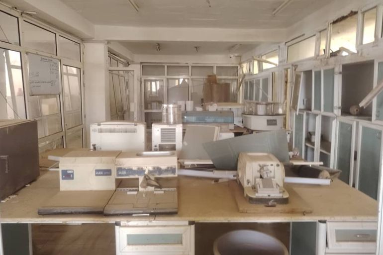 معمل الأنسجة المريضة بمستشفي الخرطوم الذي نجا من التخريب