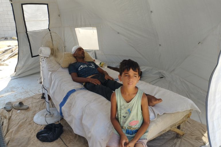 وليد المريدي أحد 5 أطفال لرائد المريدي باتوا بلا معيل تعصف بهم المجاعة وتداعيات النزوح-رائد موسى-خان يونس-الجزيرة نت