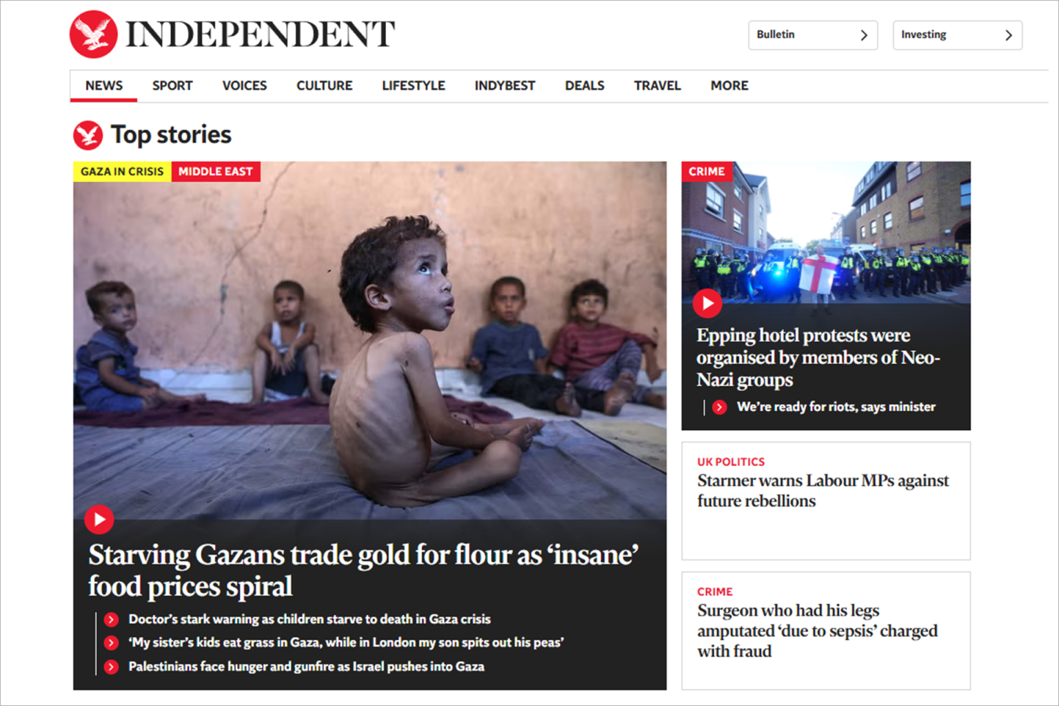 أنين الجوعى يجبر الصحافة الغربية على الالتفات لمأساة الإنسان في غزة