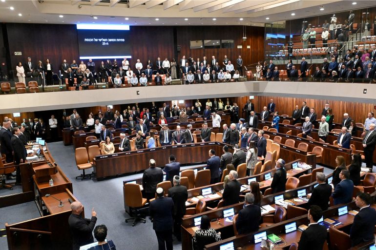 Israeli Prime Minister Benjamin Netanyahu attends the opening of the 25th Knesset session marking the anniversary of the “Iron Swords” war on Monday, in Jerusalem, October 28, 2024. DEBBIE HILL/Pool via REUTERS