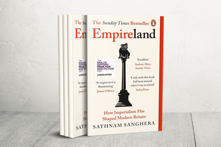 كتابه "إمبايرلاند: كيف شكّلت الإمبريالية بريطانيا الحديثة" (2021)، بحث سانغيرا في كيفية تجذّر كثير من سمات بريطانيا الحديثة، بما في ذلك سمات "استثنائية" ألهمت خروج بريطانيا من الاتحاد الأوروبي وطريقة استجابتها لأزمة (كوفيد-19)، في ماضيها الإمبراطوري.