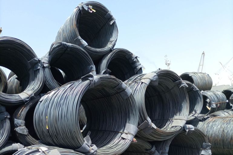 Spool of wires at a open warehouse at port - Karachi Pakistan - Apr 2021; Shutterstock ID 1952533975; purchase_order: AJA; job: ; client: ; other:
