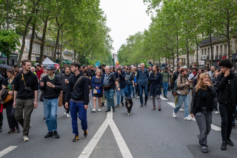 Paris, France, Europe, May 01 2024, workers' demonstration on May 1st in the streets of Paris