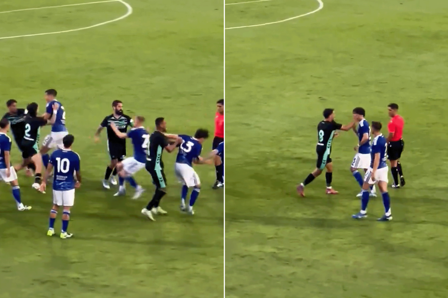 شاهد.. مباراة ودية بين كومو وبيتيس تتحول لحلبة ملاكمة