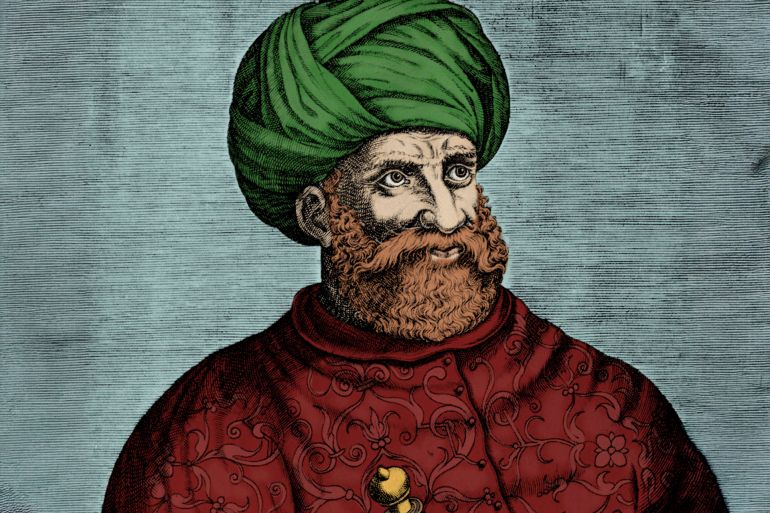 Kheyr-Ed-Din Barbarossa / Hayreddin Barbarossa or Barbarossa Hayreddin Pasha / Khizr. (Barbarossa means Redbeard in Italian). Ottoman admiral who dominated the Mediterranean. c. 1478  4 July 1546. Served Sultan Suleiman the Magnificent (Photo by Culture Club/Getty Images) *** Local Caption ***