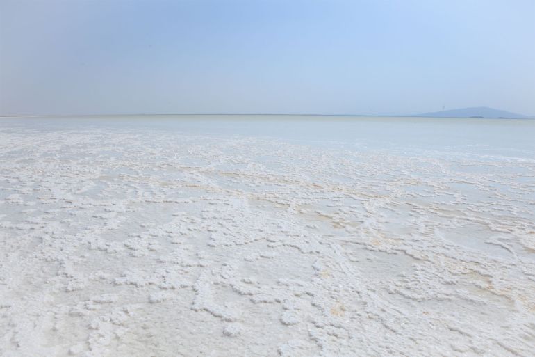 Saline Lake Asale - stock photo Saline Lake Asale covered with thick layer and complex patterns of salt at Danakil Depression, Afar Region, Ethiopia.