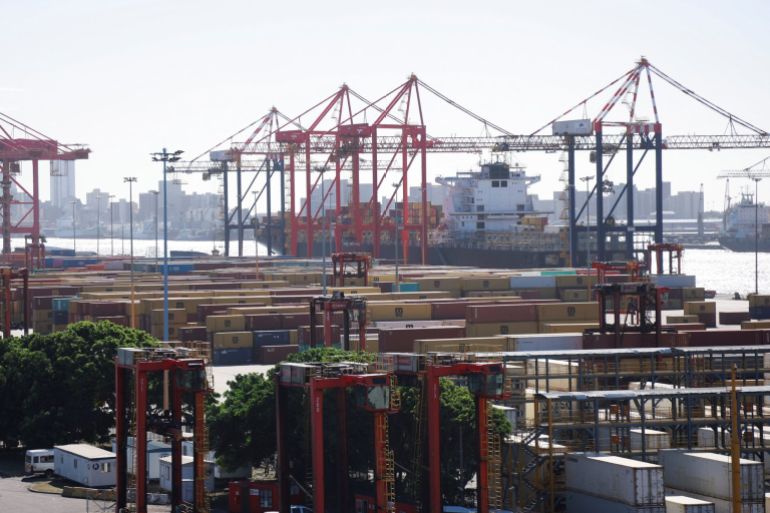A general view of the Container Terminal at the port in Durban, South Africa, April 10, 2025. REUTERS/Rogan Ward/File