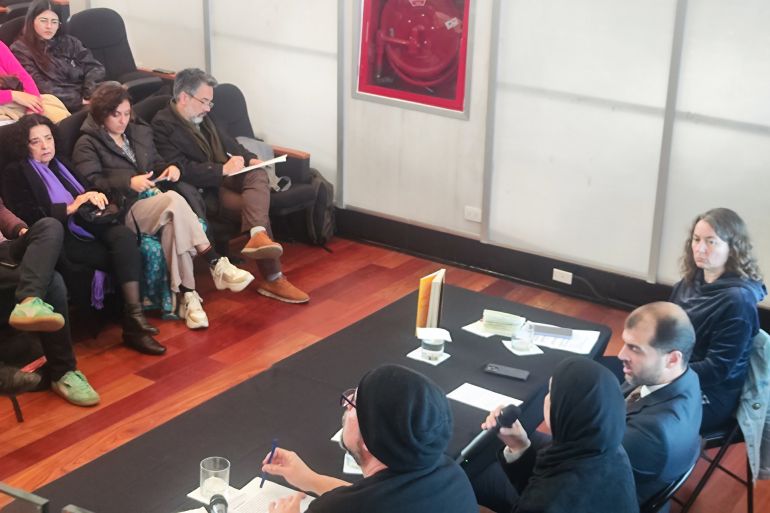 جانب من الحضور في الندوة المقامة في المركز القفافي في جامعة تشيلي