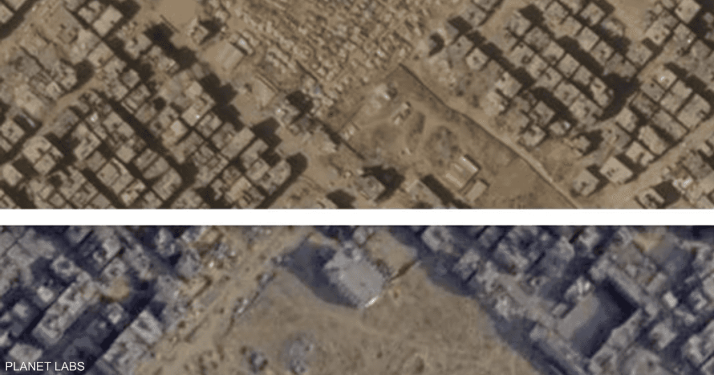 صور الأقمار الاصطناعية تكشف نزوحا واسعا لسكان غزة في سبتمبر