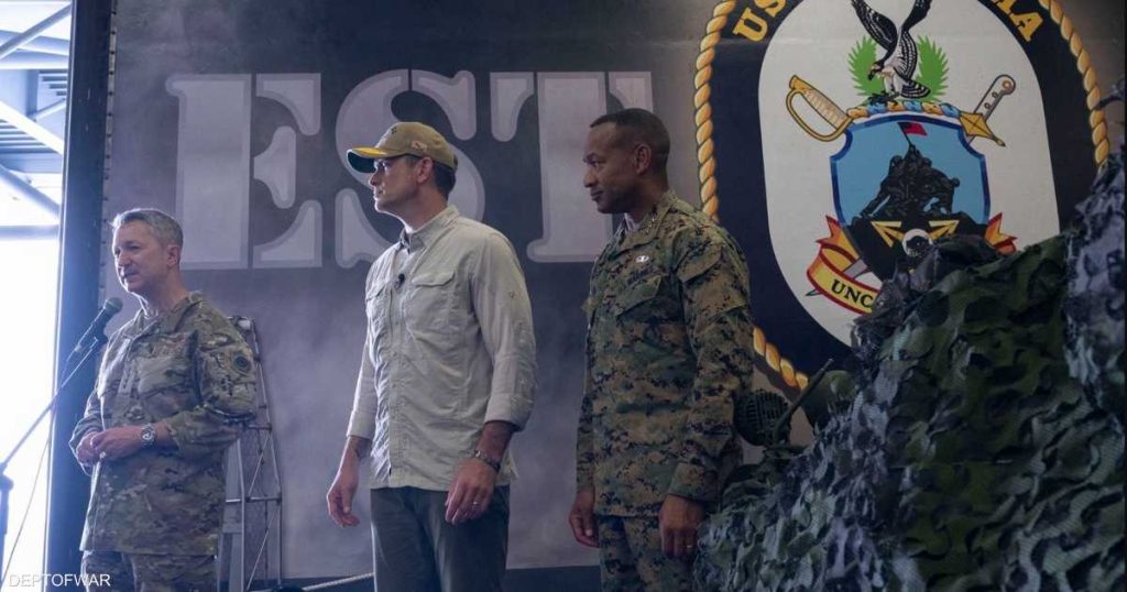 فيديو.. هيغسيث يزور سفينة حربية “بشكل مفاجئ” في الكاريبي