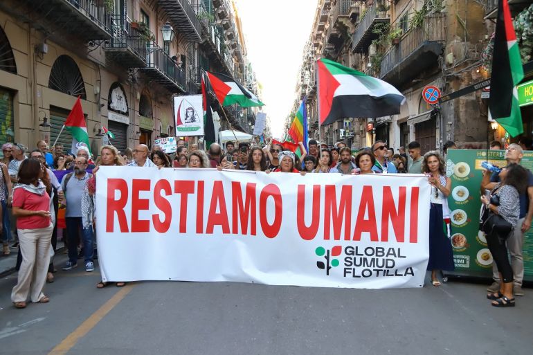 مسيرة حاشدة في مدينة باليرمو عاصمة جزيرة صقيلية