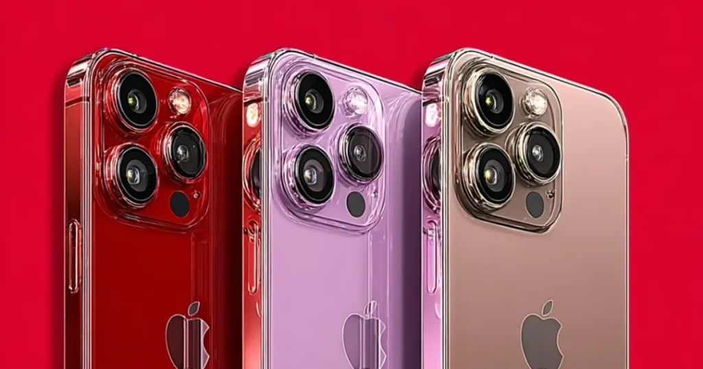 أبل طرح هواتف آيفون 18 برو ألوان الأحمر والبني والبنفسجي