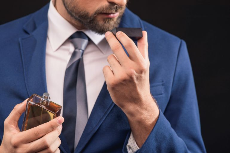 Rich man prefers expensive cologne